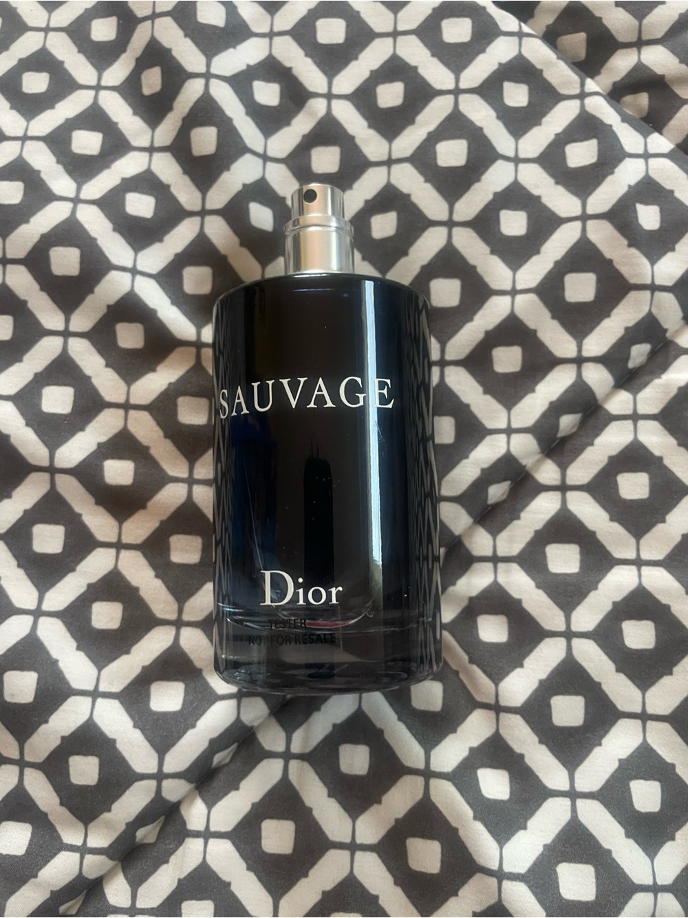 Dior Sauvage Bottle in Deep Black with Silver Spray